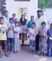 టిడిపి పోలిట్ బ్యూరో సభ్యులు ఎమ్ అరవింద్ కుమార్ జన్మదినం సందర్బంగా ప్రభుత్వ పాఠశాలలో నోట్ బుక్స్ , ప్రోటీన్ మిల్క్ షేక్స్ పంపిణి 