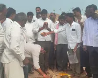 శంకర్ స్వామి గుట్టపై  సెంట్రల్ లైటింగ్ పనులు 