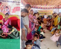 వాగ్దేవిలో పిల్లలకు ఆశీర్వాదం.