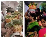 బోనం ఎత్తిన  వంజరి మహిళలు 