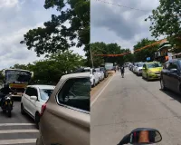 వీకెండ్ కావడంతో శ్రీశైలానికి పోటెత్తిన భక్తులు.. గంటల తరబడి ట్రాఫిక్‌లోనే
