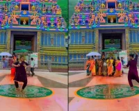 బెజవాడ కనకదుర్గమ్మ ఆలయం ఎదుట యువతి రీల్స్.. వైరల్ వీడియో