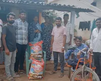 బాధిత కుటుంబానికి అయ్యప్ప భక్తుల చేయూత