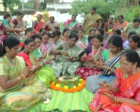 హుస్నాబాద్ వైశ్య భవన్‌లో ఘనంగా గోరింటాకు వేడుకలు