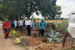 తిమ్మాపూరం గ్రామంలో ఉపాధి హామీ పనులను పరిశీలన