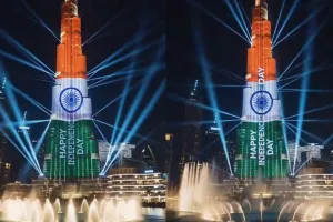 దుబాయ్‌లో ఘనంగా భారత స్వాతంత్ర్య దినోత్సవ వేడుకలు.. త్రివర్ణ కాంతుల్లో బుర్జ్ ఖలీఫా